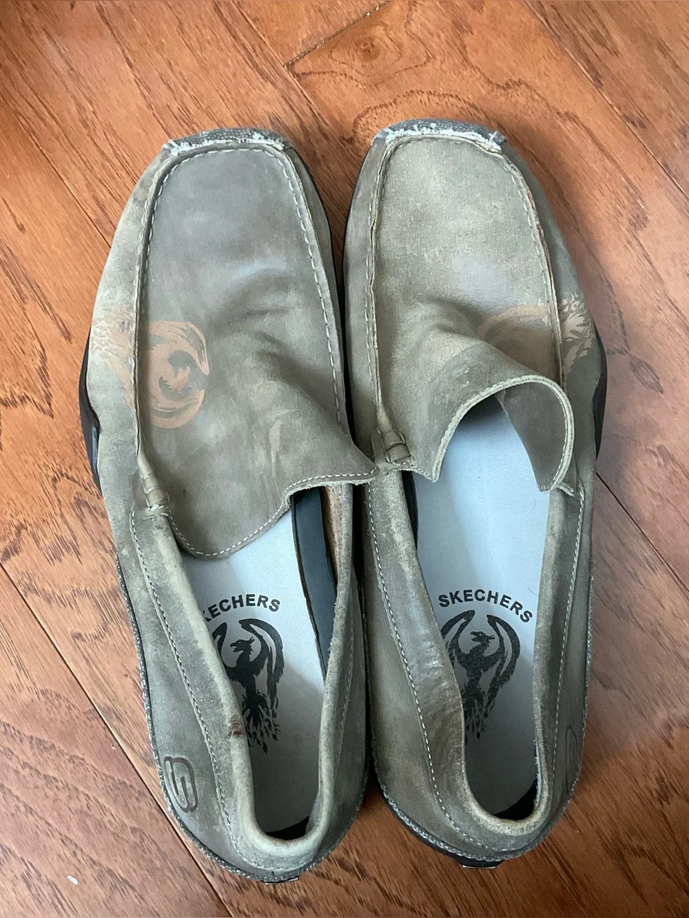 Skechers Light Brown Leather Slip On Driving Loafer Size 10.5 Men's Casual